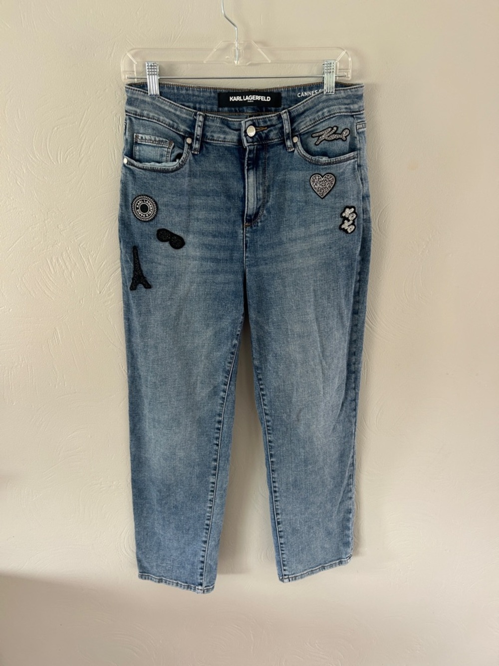 Karl Lagerfeld Cannes Straight Leg High Rise Jean